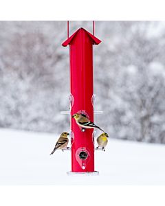 Perky-Pet® Red Metal Tube Bird Feeder