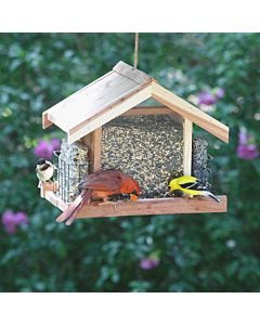 Perky-Pet® Deluxe Chalet Cedar Feeder, Lifestyle 1