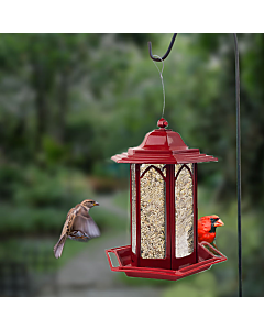 Perky-Pet® Gazebo Feeder, red lifestyle