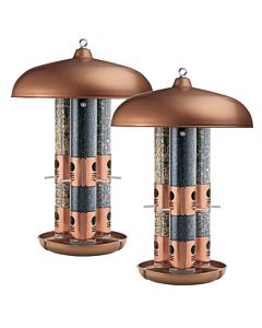 Perky-Pet® Copper Finish Triple Tube Bird Feeder 