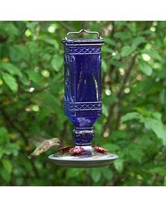 Perky-Pet® Cobalt Blue Antique Bottle Glass Hummingbird Feeder