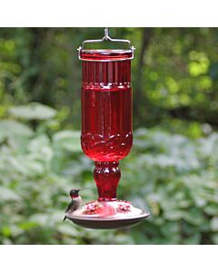 Perky-Pet® Red Antique Glass Bottle Hummingbird Feeder - 24 oz, Lifestyle