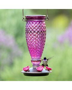  Perky-Pet® Diamond Wine Top-Fill Glass Hummingbird Feeder
