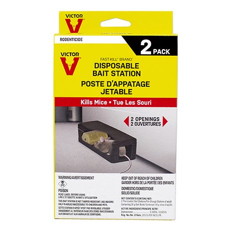 Victor Fast-Kill Brand Disposable Mouse Poison  Bait Station