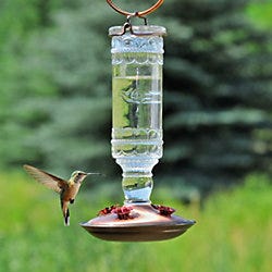 Perky-Pet<sup>®</sup> Clear Antique Bottle Glass Hummingbird Feeder