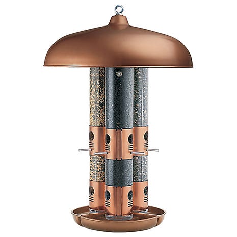 Copper Finish Triple Tube Bird feeder